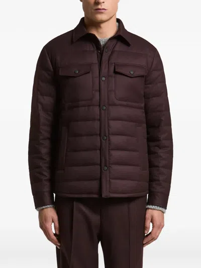 Peserico Quilted Padded Jacket In Purple