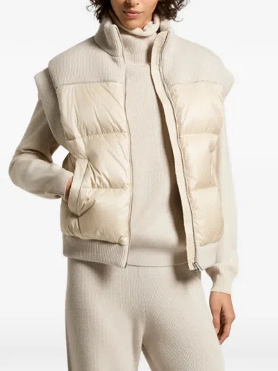 Peserico Quilted Panelled Gilet In Neutral