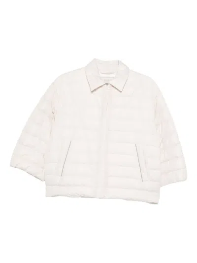 Peserico Quilted Puffer Jacket In Neutral