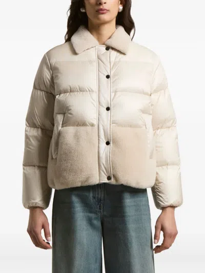 Peserico Quilted Shearling Jacket In Neutral