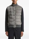 Peserico Quilted Suede Gilet In Gray