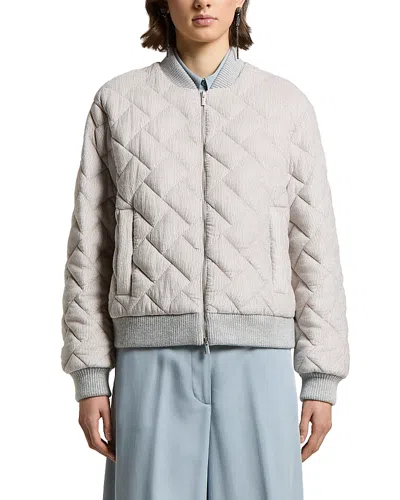 Peserico Quilted Corduroy Bomber Jacket In Gray