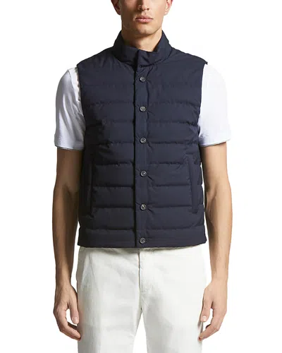 Peserico Quilted Vest In Blue