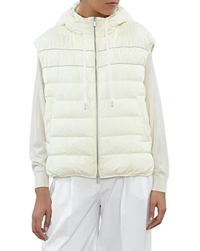 Peserico Quilted Vest In Straw Yellow