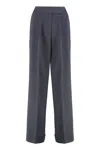 Peserico Rayon Trousers In Blue