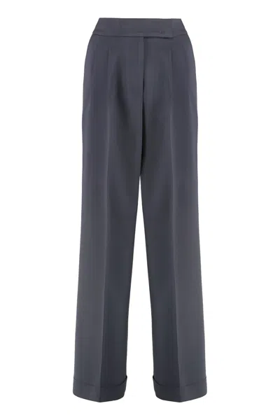 Peserico Rayon Trousers In Grey
