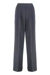 Peserico Rayon Trousers In Blue