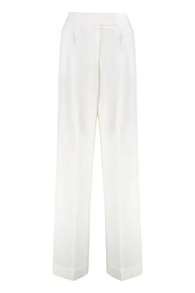 Peserico Trousers Straight Leg High Waist In White