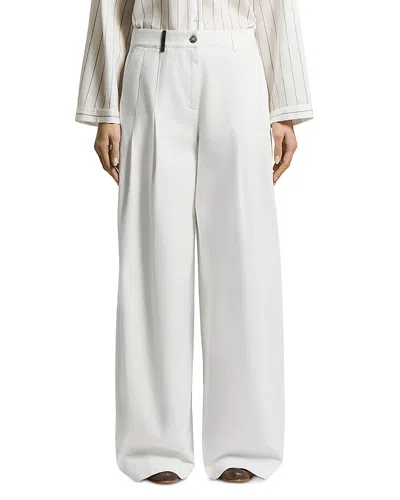 Peserico Ready To Dye Stretch Cotton Gabardine Woman Pants In White