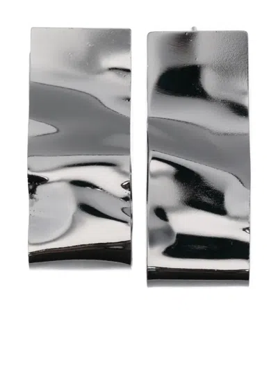 Peserico Rectangle Earrings In Gray