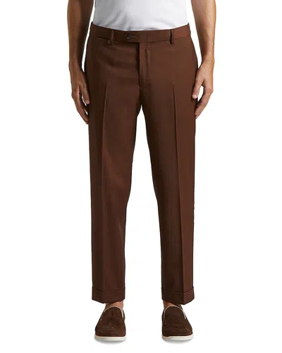 Peserico Regular Fit Wool Trouser In Brown
