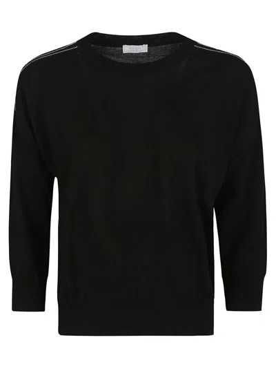 Peserico Relaxed-fit Black Cotton Jumper