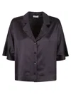Peserico Relaxed-fit Short Sleeve Top In Black
