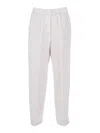 Peserico Relaxed Fit Trousers With Textured Ribbing In White