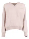 Peserico Relaxed Fit V-neck Knitted Sweater In Pink