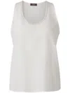 Peserico Rhinestone-collar Tank Top In White
