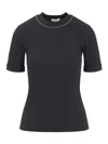 Peserico Fitted Short-sleeve T-shirt With Heathered Texture In Gray