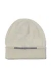 Peserico Ribbed Beanie In White