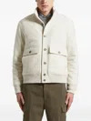 Peserico Ribbed-collar Flap-pocket Jacket In Neutral