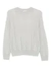 Peserico Ribbed Crew-neck Jumper In Gray
