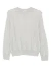 Peserico Ribbed Crew Neck Sweater In Gray