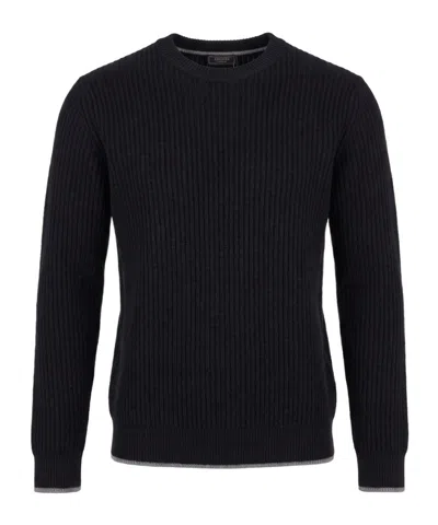Peserico Ribbed Crew-neck Sweater In Black