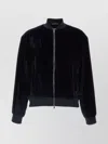 Peserico Washed Viscose Velvet Bomber Sweatshirt In Black