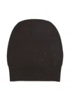 Peserico Ribbed Glitter Beanie In Brown