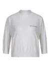 Peserico Ribbed-hem Embellished Sweater In White
