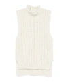 Peserico Ribbed High-neck Sleeveless Top In Neutral