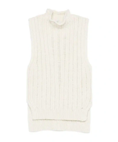 PESERICO RIBBED HIGH-NECK SLEEVELESS TOP