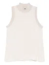 Peserico Ribbed High-neck Top In White