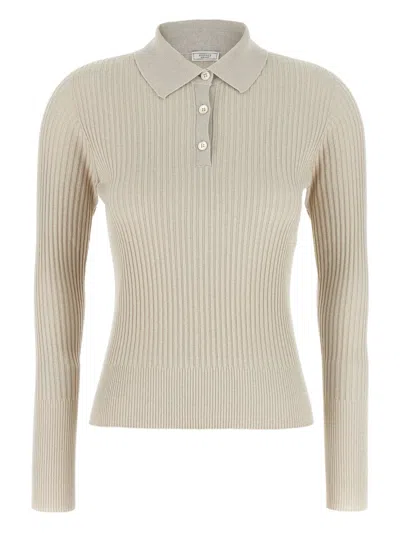 PESERICO RIBBED-KNIT POLO SHIRT