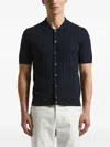 Peserico Ribbed-knit Polo Shirt In Blue