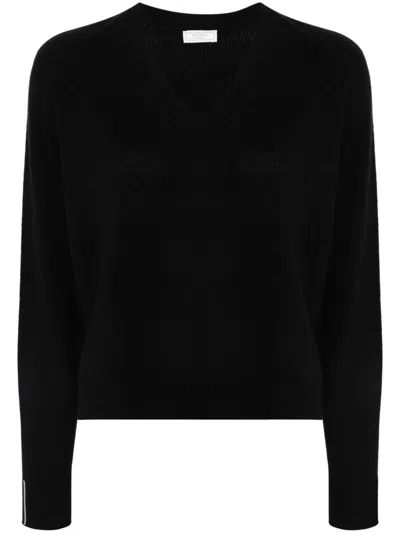 Peserico Ribbed-knit Sweater In Black