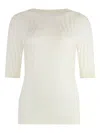 Peserico Ribbed Knit T-shirt In White