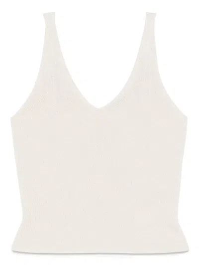 Peserico Ribbed-knit Tank Top In Neutrals