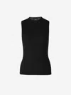Peserico Ribbed Wool Top In Ribbed Knit