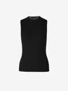 Peserico Ribbed Wool Top In Black