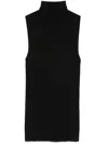 Peserico Ribbed-knit Top In Black
