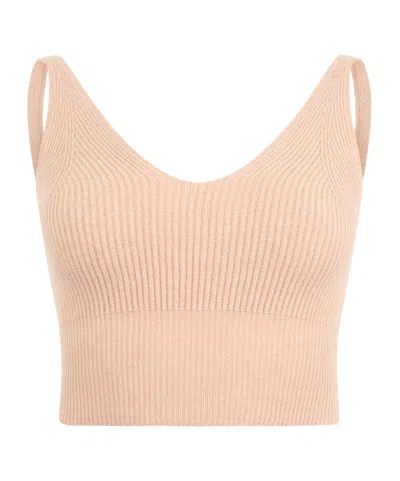 Peserico Ribbed-knit U-neck Tank Top In Brown