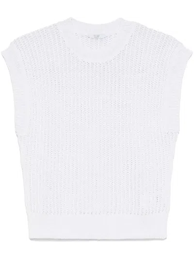 Peserico Ribbed-knit Vest In White