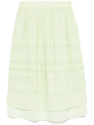 Peserico Ribbed Midi Skirt In Green