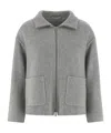 Peserico Double Cloth Jacket Puffer Jackets Gray In Gray