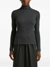 Peserico Ribbed Roll-neck Sweater In Gray