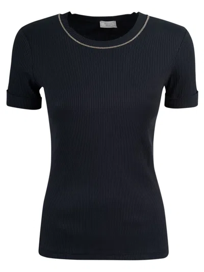 Peserico Ribbed Round Neck T-shirt In C