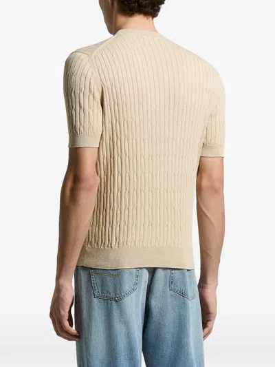 Peserico Ribbed Short-sleeve T-shirt In Nude