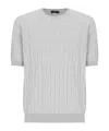 Peserico Ribbed Round Neck T-shirt In Gray