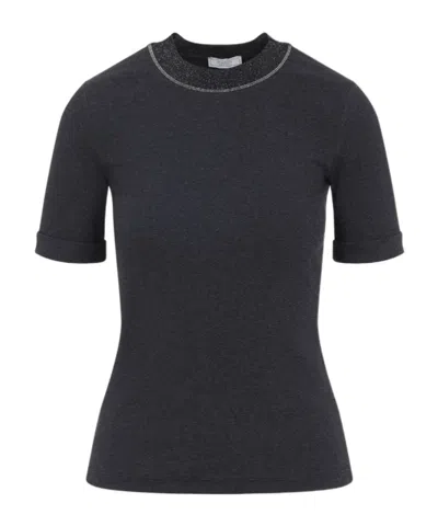 PESERICO GLITTER-TRIMMED SHORT-SLEEVE T-SHIRT