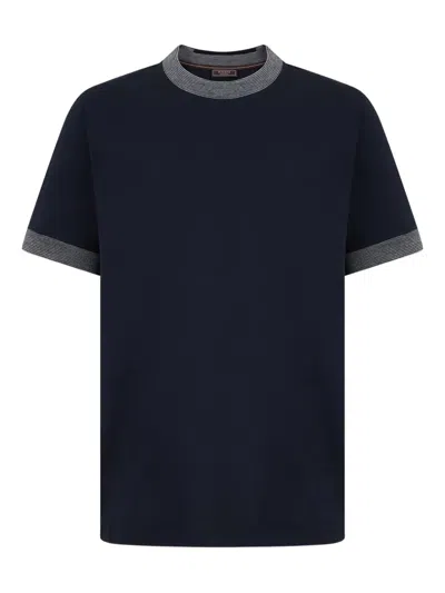 Peserico Ribbed T-shirt In Blue